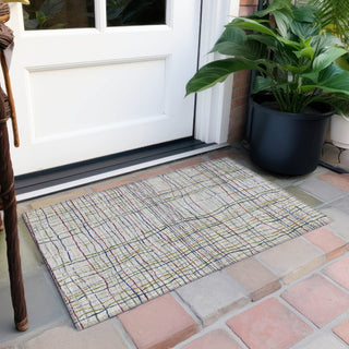 Piper Looms Chantille Stripes ACN998 Putty Machine Washable Area Rug Scatter Outdoor Lifestyle Image Feature