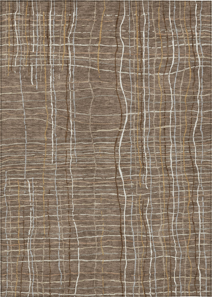 Piper Looms Chantille Stripes ACN998 Taupe Machine Washable Area Rug main image