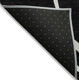 Piper Looms Chantille Swirls ACN999 Black Machine Washable Area Rug Backing Image