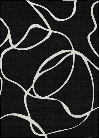 Piper Looms Chantille Swirls ACN999 Black Machine Washable Area Rug main image