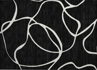 Piper Looms Chantille Swirls ACN999 Black Machine Washable Area Rug Scatter Main Image