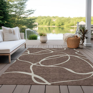 Piper Looms Chantille Swirls ACN999 Brown Machine Washable Area Rug Outdoor Lifestyle Image Feature