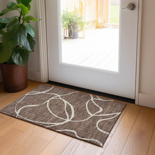 Piper Looms Chantille Swirls ACN999 Brown Machine Washable Area Rug Scatter Lifestyle Image Feature