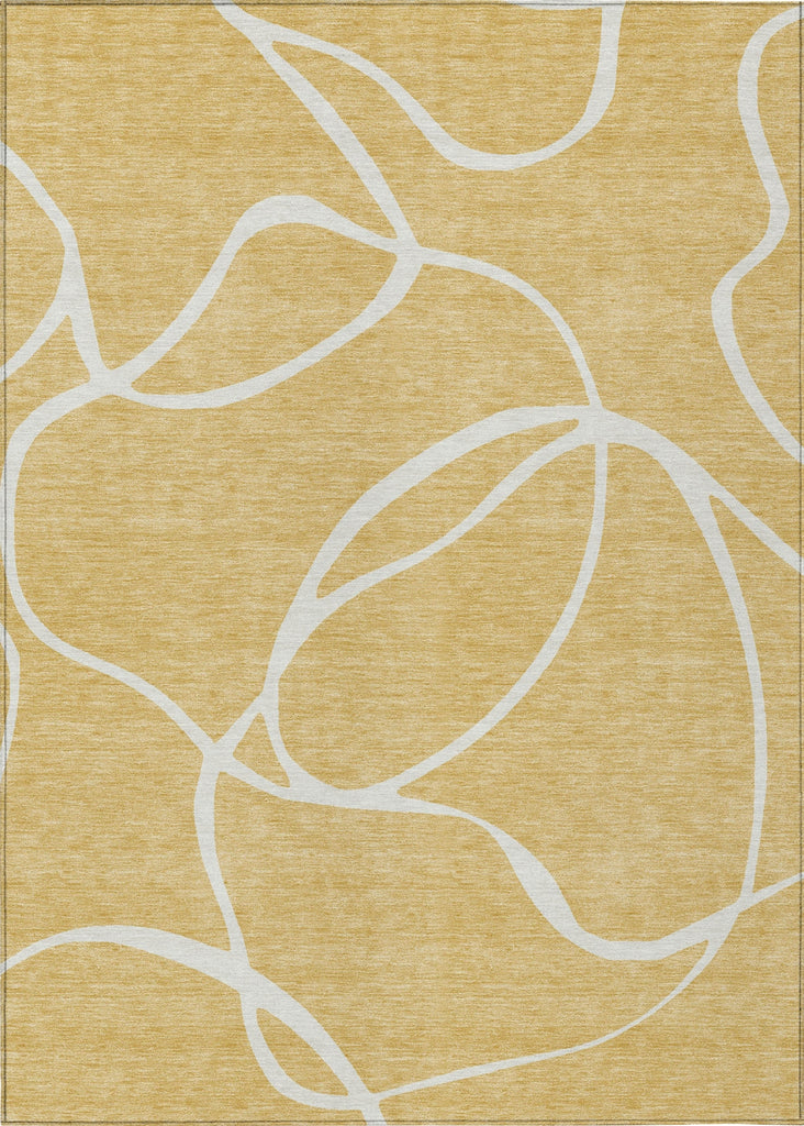 Piper Looms Chantille Swirls ACN999 Gold Machine Washable Area Rug main image