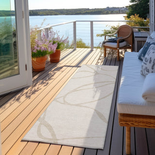 Piper Looms Chantille Swirls ACN999 Ivory Machine Washable Area Rug Runner Outdoor Lifestyle Image Feature