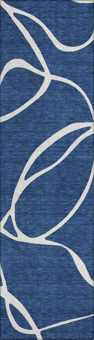 Piper Looms Chantille Swirls ACN999 Navy Machine Washable Area Rug Runner Main Image
