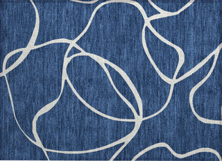 Piper Looms Chantille Swirls ACN999 Navy Machine Washable Area Rug Scatter Main Image
