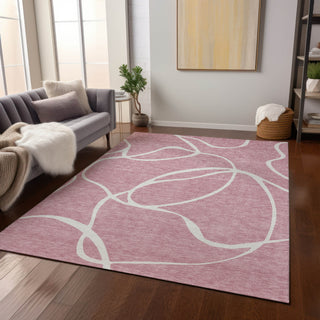 Piper Looms Chantille Swirls ACN999 Pink Machine Washable Area Rug Lifestyle Image Feature