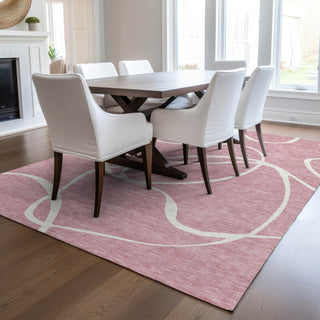 Piper Looms Chantille Swirls ACN999 Pink Machine Washable Area Rug Lifestyle Image Feature