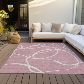Piper Looms Chantille Swirls ACN999 Pink Machine Washable Area Rug Outdoor Lifestyle Image Feature