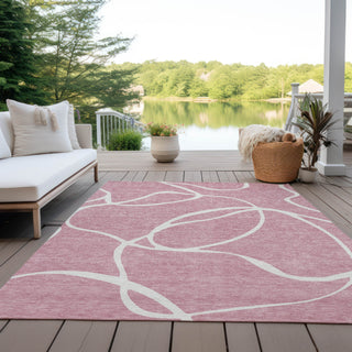 Piper Looms Chantille Swirls ACN999 Pink Machine Washable Area Rug Outdoor Lifestyle Image Feature