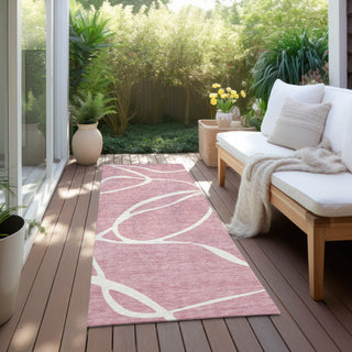 Piper Looms Chantille Swirls ACN999 Pink Machine Washable Area Rug Runner Outdoor Lifestyle Image Feature