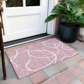 Piper Looms Chantille Swirls ACN999 Pink Machine Washable Area Rug Scatter Outdoor Lifestyle Image Feature