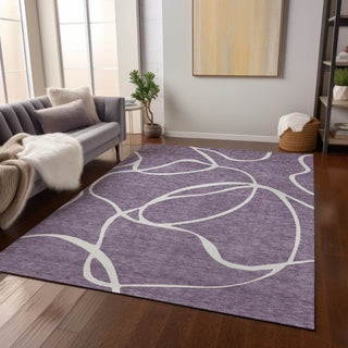 Piper Looms Chantille Swirls ACN999 Purple Machine Washable Area Rug Lifestyle Image Feature
