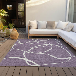 Piper Looms Chantille Swirls ACN999 Purple Machine Washable Area Rug Outdoor Lifestyle Image Feature