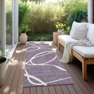 Piper Looms Chantille Swirls ACN999 Purple Machine Washable Area Rug Runner Outdoor Lifestyle Image Feature