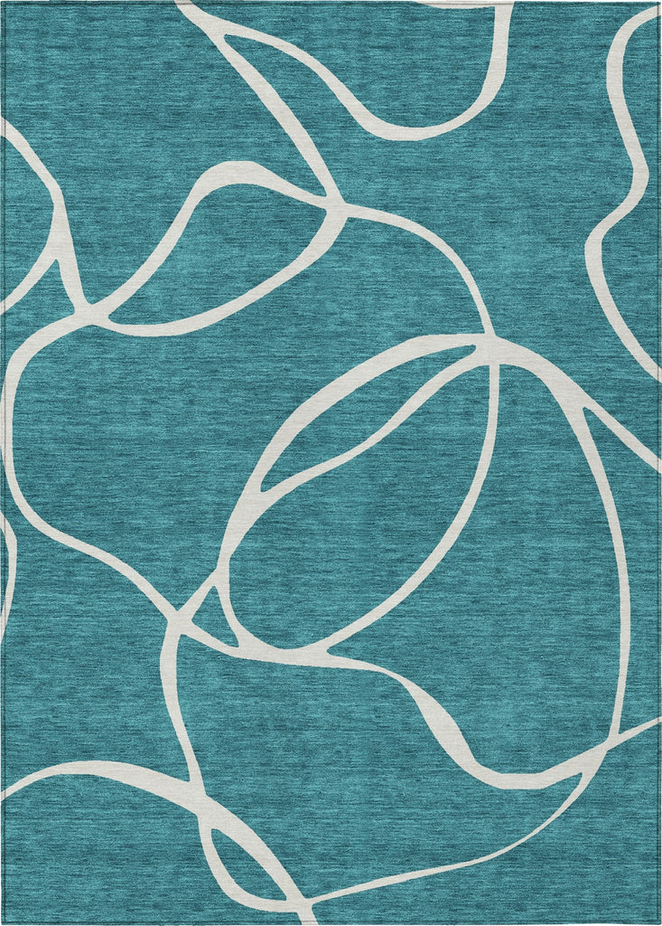 Piper Looms Chantille Swirls ACN999 Teal Machine Washable Area Rug main image