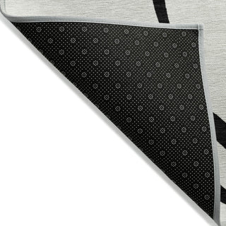 Piper Looms Chantille Swirls ACN999 White Machine Washable Area Rug Backing Image