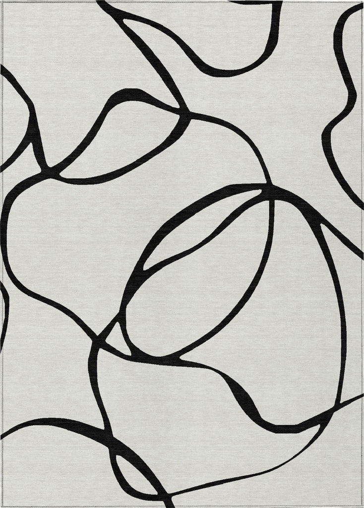 Piper Looms Chantille Swirls ACN999 White Machine Washable Area Rug main image