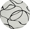 Piper Looms Chantille Swirls ACN999 White Machine Washable Area Rug Round Main Image