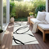 Piper Looms Chantille Swirls ACN999 White Machine Washable Area Rug Runner Outdoor Lifestyle Image Feature