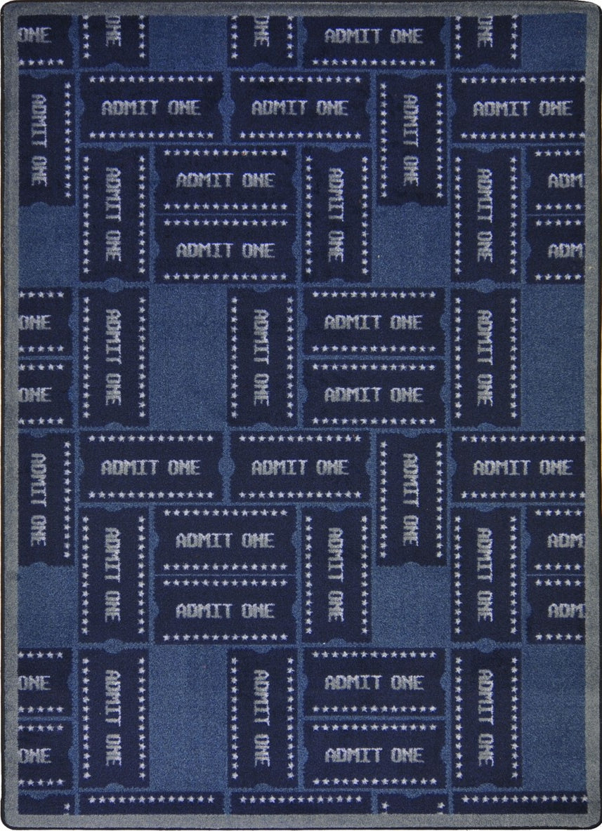 Joy Carpets Any Day Matinee Admit One Blue Area Rug