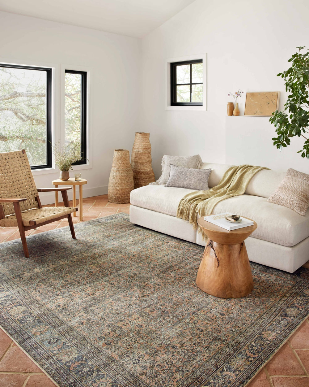 Loloi Adrian ADR-03 Terracotta / Multi Area Rug Lifestyle Image Feature