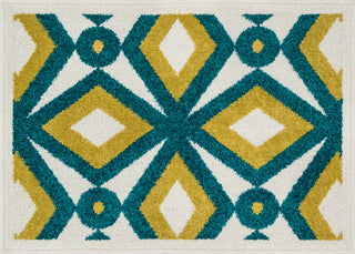 Loloi Terrace HTC09 Teal / Citron Area Rug aerial 1-8 x 2-6