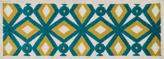 Loloi Terrace HTC09 Teal / Citron Area Rug aerial 1-8 x 5