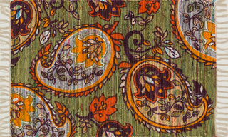 Loloi Aria HAR10 Green / Orange Area Rug aerial 2-3 x 3-9