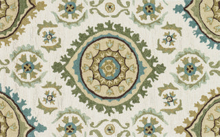Loloi Francesca FC-24 Ivory / Aqua Area Rug aerial 2-3 x 3-9