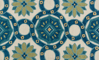Loloi Francesca FC-43 Ivory / Blue Area Rug aerial 2-3 x 3-9