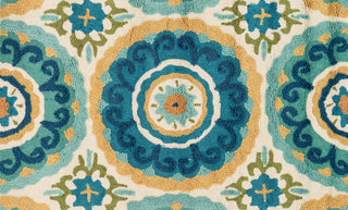 Loloi Olivia HOL07 Ivory / Aqua Area Rug aerial 2-3 x 3-9