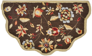 Loloi Summerton SRS02 Brown Area Rug aerial 2-3 x 3-9 scalloped hearth