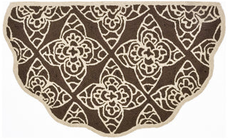 Loloi Summerton SRS05 Brown / Ivory Area Rug aerial 2-3 x 3-9 scalloped hearth