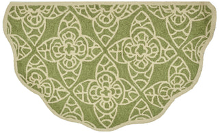 Loloi Summerton SRS05 Green / Ivory Area Rug aerial 2-3 x 3-9 scalloped hearth