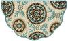 Loloi Summerton SRS08 Ivory / Teal Area Rug aerial 2-3 x 3-9 scalloped hearth