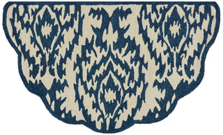 Loloi Summerton SRS13 Ivory / Denim Area Rug aerial 2-3 x 3-9 scalloped hearth