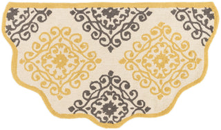 Loloi Summerton SRS15 Ivory / Grey Area Rug aerial 2-3 x 3-9 scalloped hearth