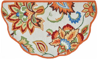 Loloi Summerton SSC06 Ivory / Bright Area Rug aerial 2-3 x 3-9 scalloped hearth