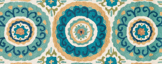 Loloi Olivia HOL07 Ivory / Aqua Area Rug aerial 2 x 5