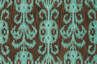 Loloi Milano ML-07 Chocolate / Teal Area Rug aerial 3-6 x 5-6