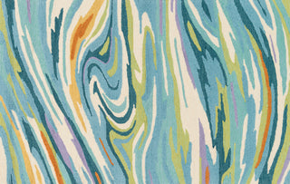 Loloi Olivia HOL04 Teal / Multi Area Rug aerial 3-6 x 5-6