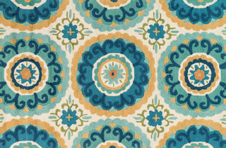 Loloi Olivia HOL07 Ivory / Aqua Area Rug aerial 3-6 x 5-6