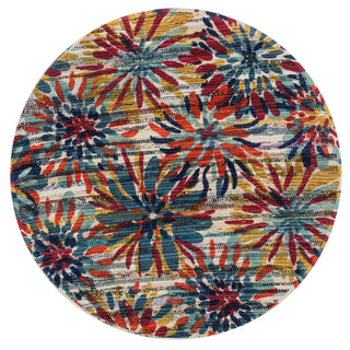 Loloi Aria HAR07 Ivory / Multi Area Rug aerial 3 x 3 round