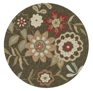 Loloi Francesca FC-02 Brown Area Rug aerial 3 x 3 round