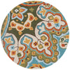 Loloi Francesca FC-09 Blue / Green Area Rug aerial 3 x 3 round