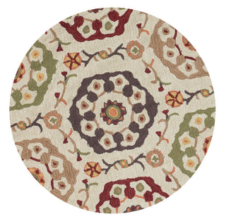 Loloi Francesca FC-16 Beige / Multi Area Rug aerial 3 x 3 round