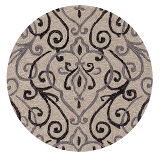 Loloi Francesca FC-18 Ivory / Grey Area Rug aerial 3 x 3 round