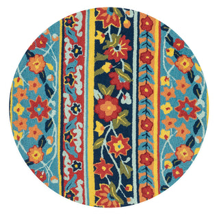 Loloi Francesca FC-23 Blue / Multi Area Rug aerial 3 x 3 round